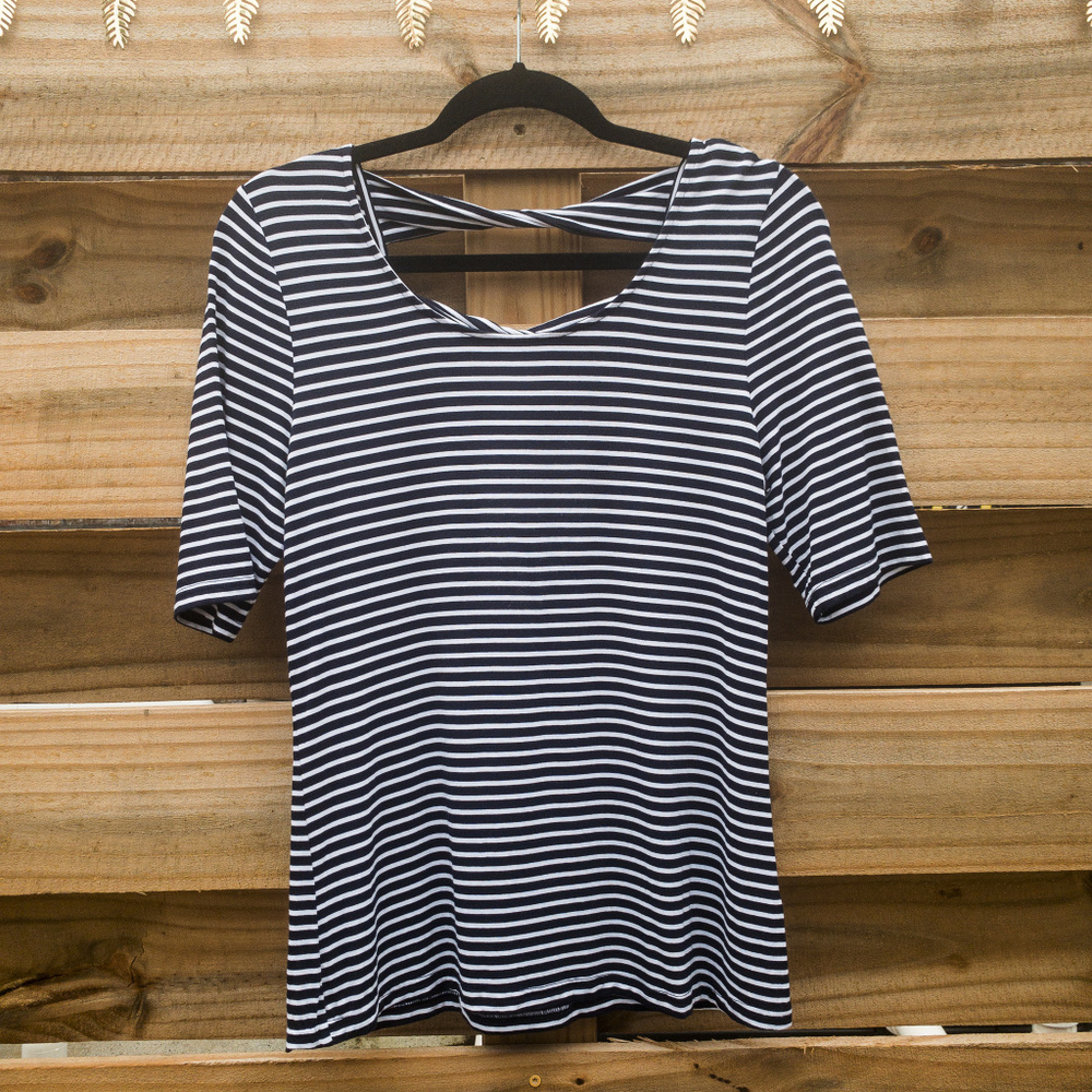 Market & Spruce Striped Short Sleeve Tee Sz. M A12